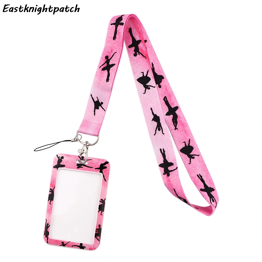 

12 шт./лот E3112, свитера с изображением балерины шнурки брелок для ключей со значком ID мобильный телефон Веревка Дети подарков шнурки с держате...