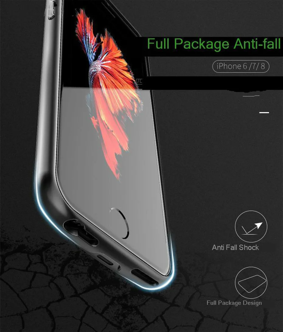 Аккумулятор Чехол для Iphone 6 6s 7 8 4000/5500mah зарядное устройство для Iphone 6 6s 7 8 Plus тонкий внешний пакет резервного копирования Чехол