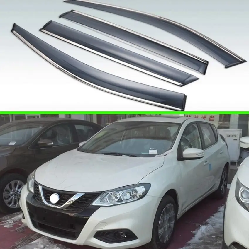 

4 шт., пластиковый Наружный козырек для Nissan Tiida Pulsar 2016 2017 2018 2019