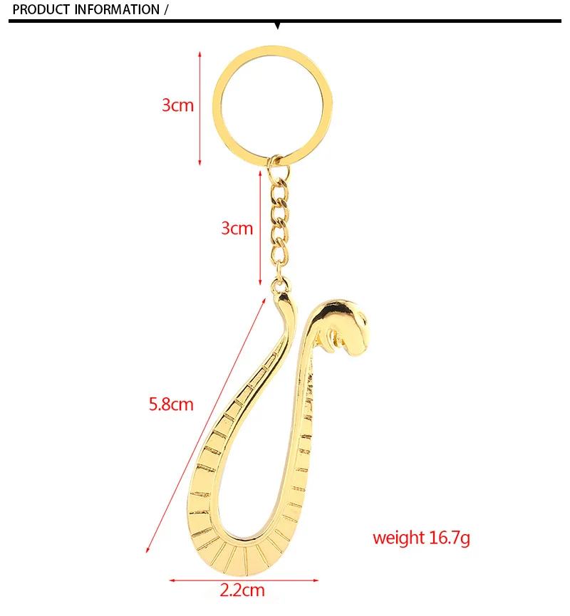 

Cartoon ONE PIECE Boa Hancock Keychain Gold Snake Keychain For Keys Men Car Women Bag Accessories