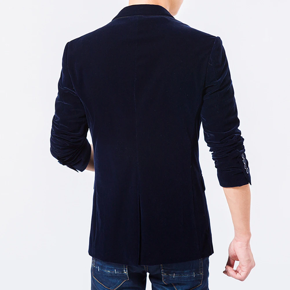Осенне зимний повседневный мужской пиджак блейзеры мягкие бархатные с длинным