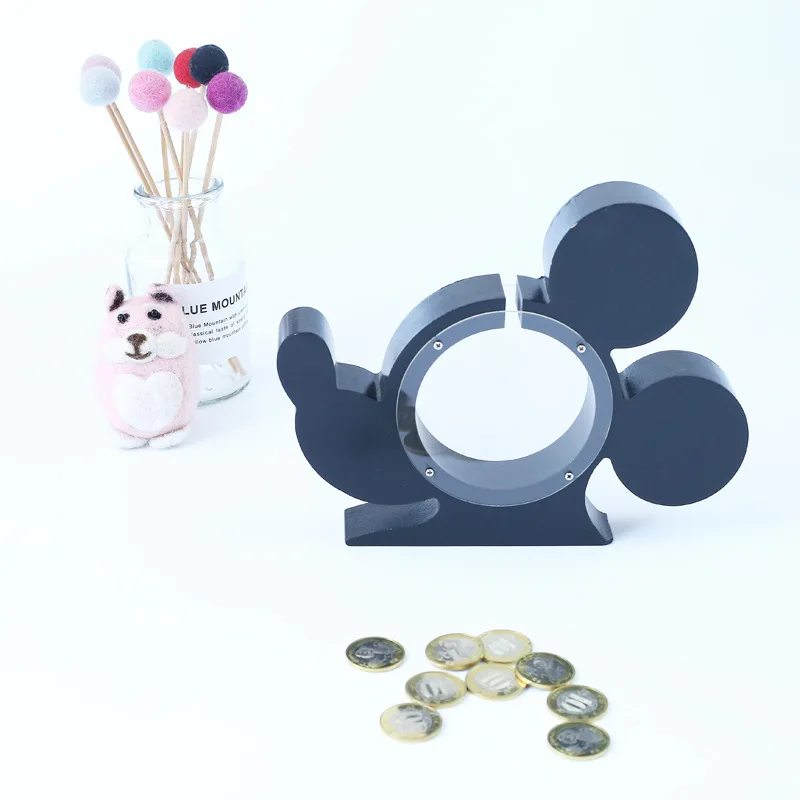 INS мышь копилка деревянная животные для денег Ins скандинавский стиль прозрачная