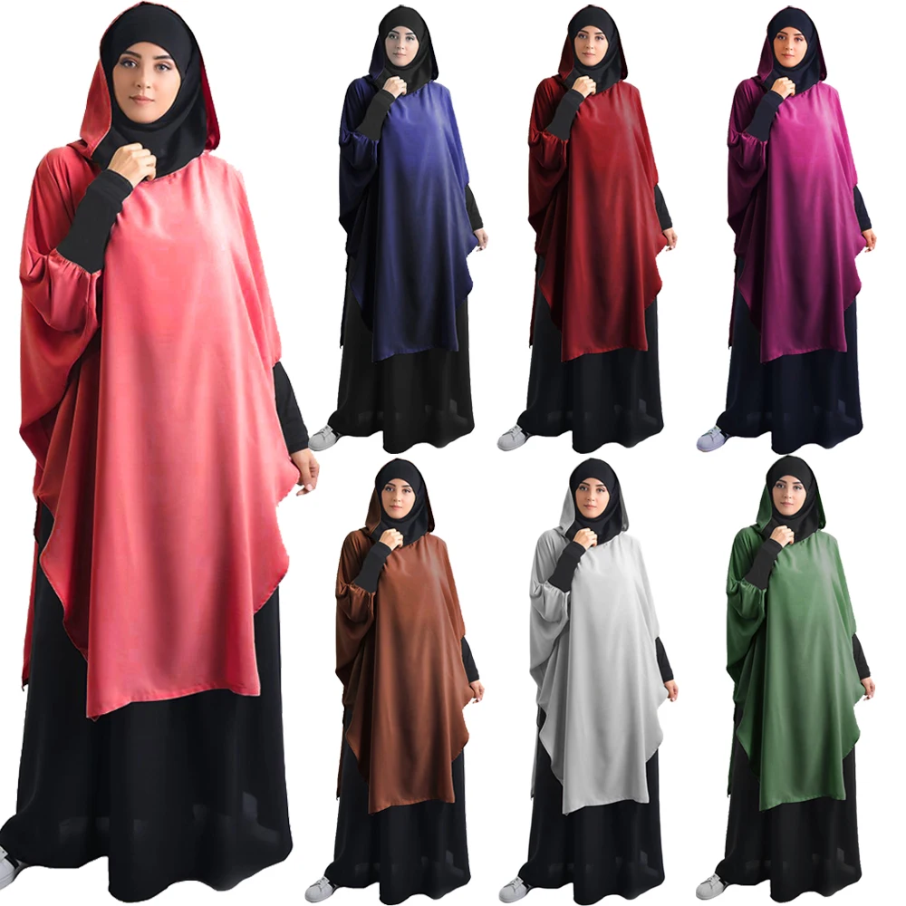 New One Piece Prayer Khimar Garment Dress Muslim Women Hooded Abaya Hijab Overhead Islamic Clothes Ramadan Djellaba