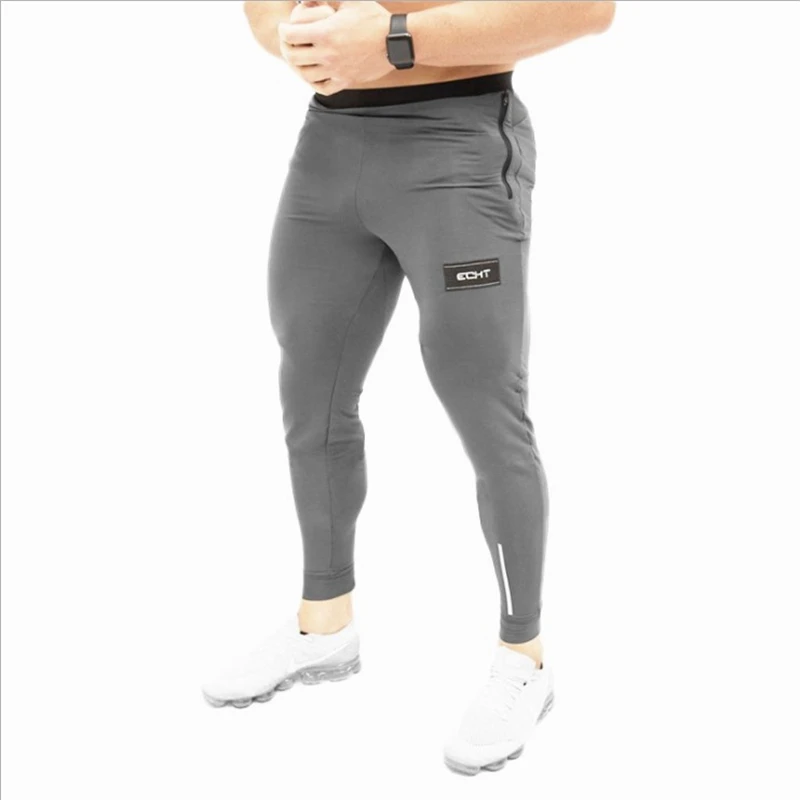 

2021 Joggers Sweatpants Mens Slim Sports Pants Solid Color Gyms Workout Cotton Sportswear Autumn Men Trouser Fitness Track Pants