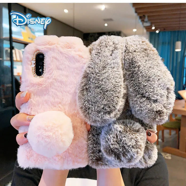 

Disney Cartoon Rabbit Plush Doll Phone Case for iPhone 13 13Pro 12 12Pro 11 Pro X XS Max XR 7 8 Plus Kawaii Anti-fall Back Cover