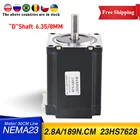 Бесплатная доставка, Лидер продаж, 1 шт., 2-фазный 4-проводной шаговый двигатель 189N. См 76 мм 23HS7628 Nema23 для монитора 3D-принтера
