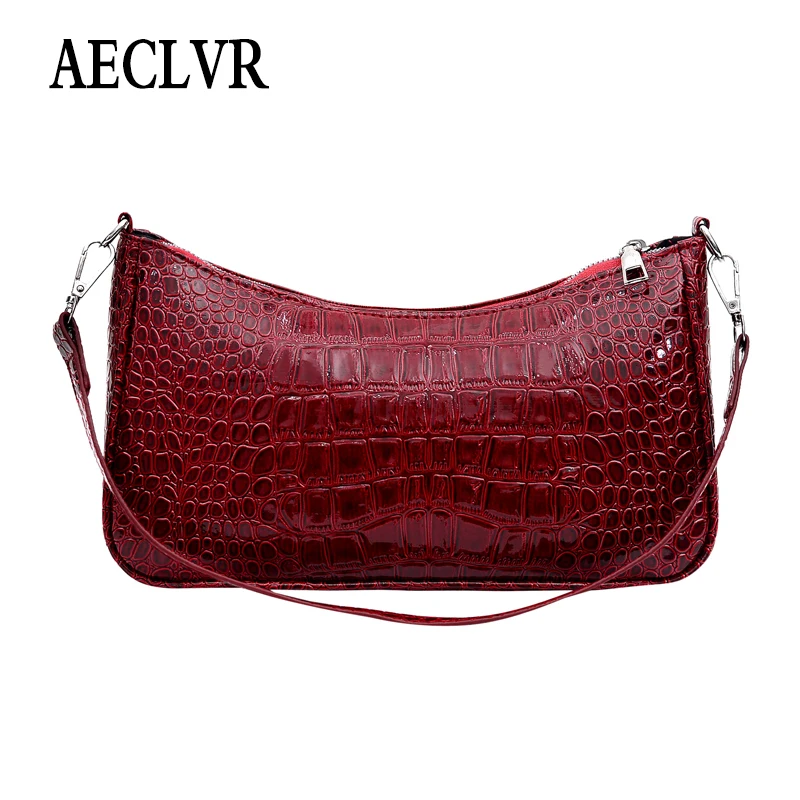 AECLVR Аллигатор полиуретановая женская сумка Повседневная модная однотонная