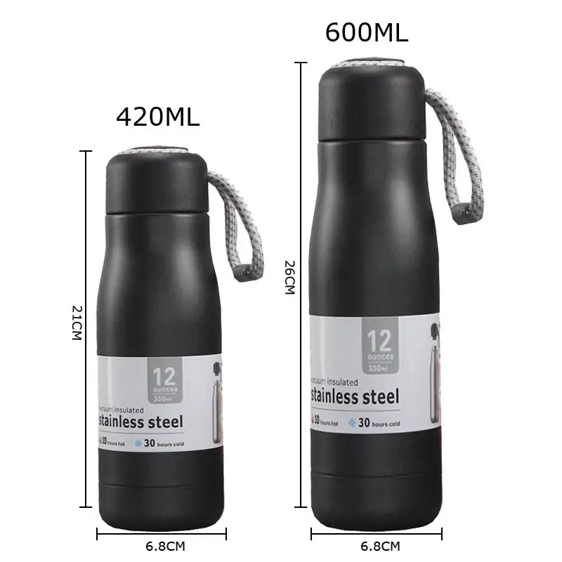 420/600 мл портативные двойные вакуумные фляжки из нержавеющей стали Термокружка