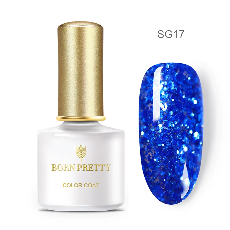 BP-SG17 BORN PRETTY 6 мл Блестящий блестящий гель для ногтей голографический лак УФ светодиодный гель розовый Золотой Серебряный отмачиваемый гель лак для маникюра DIY - Цвет: BP-SG17