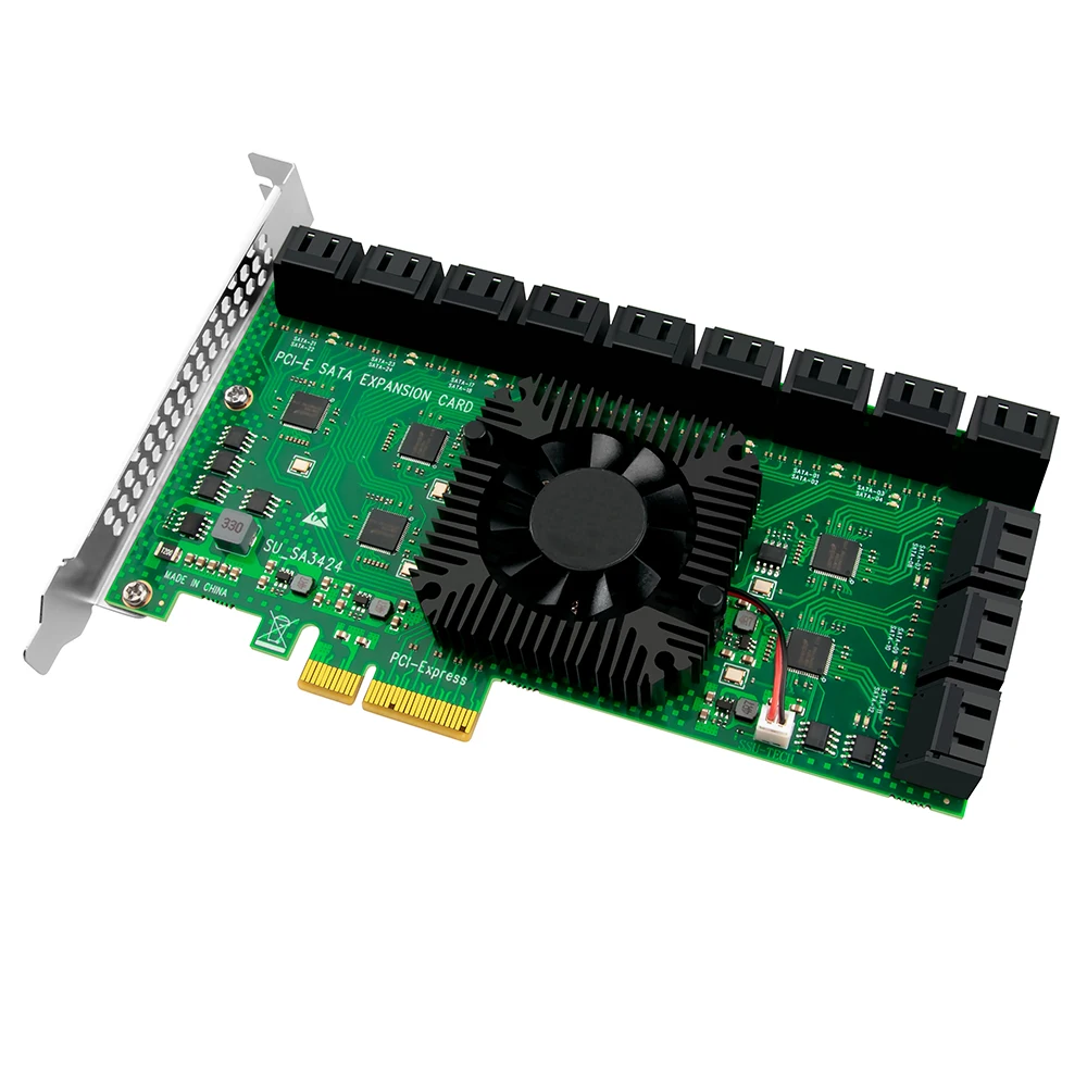 Адаптер SATA-PCIE 5/8/10/12/16/20/24 стандарта X1 X4 X8 X16 на SATA 3,0 Интерфейсы скорость передачи данных 6Gbp с кабелем SATA от AliExpress RU&CIS NEW