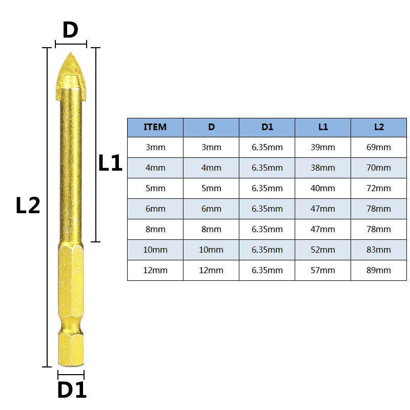 Сверла XCAN карбидные с титановым покрытием 1 комплект|drill bit set|glass drill bits setglass |