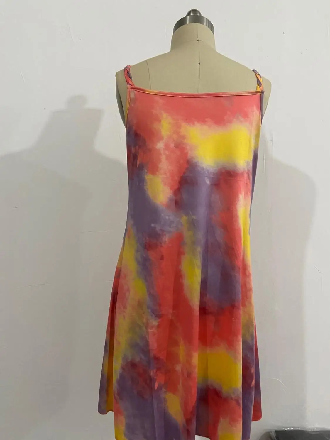 

Sexy Sleeveless Tie Dye Women Mini Sundress 2020 Summer Casual Irregular Beach Dress Vestidos Gradient print Femme Sling Dresses