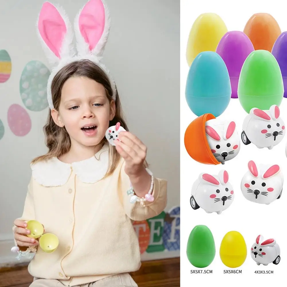 Easter Eggs 8 PCS Prefilled Colorful With Bunny Mini Vehicles Cute DIY Party Favors Surprise Car Toys | Игрушки и хобби