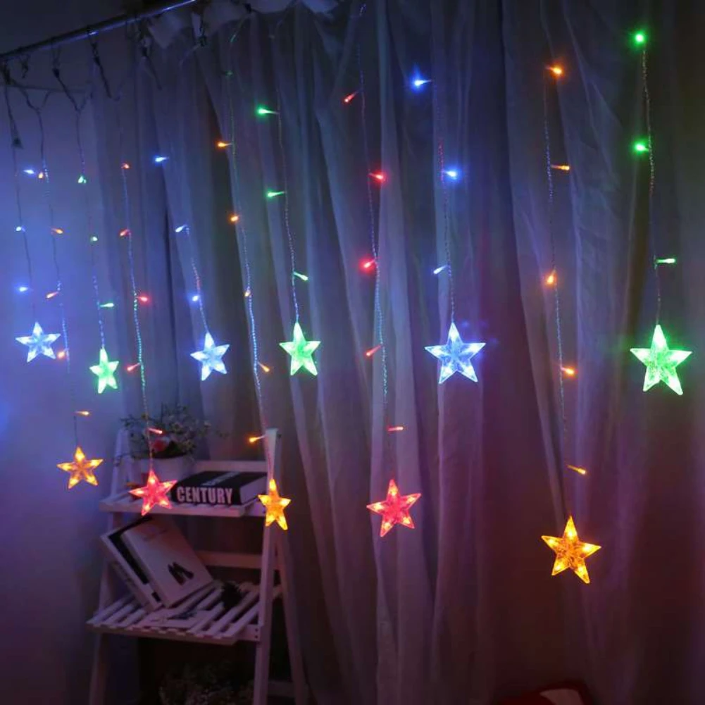 

Led Curtain Garland Ramadan Light Ornament Star Moon String Light Eid Mubarak Ramadan Decoration Living Room Window Light