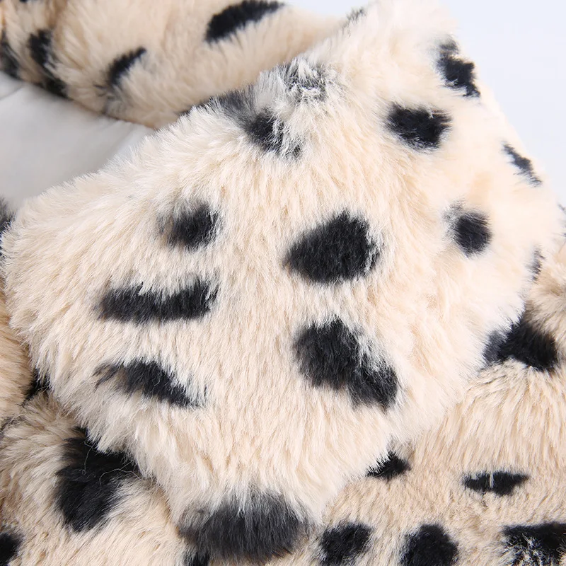 

Autumn/Winter Thick Leopard Fur Short Coat Loose Collar Spot Dog Street Trend Casual Warm Clothes Jacket Coat Wool Coat Women