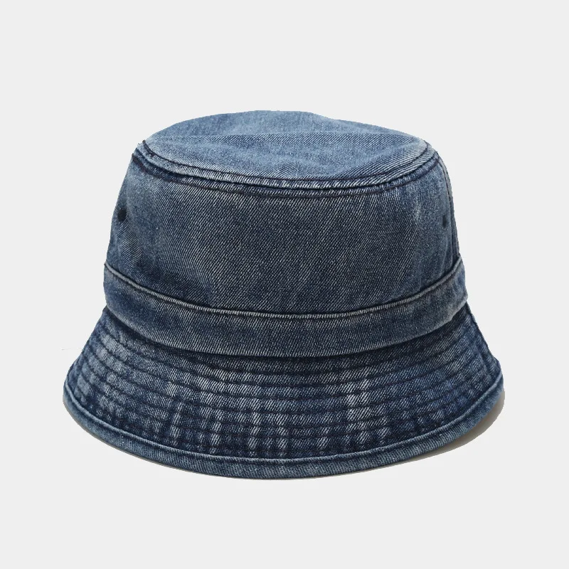 

Four Seasons Denim Solid Bucket Hat Fisherman Hat Outdoor Travel Hat Sun Cap for Men and Women 351