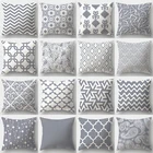 Серый геометрический чехол для подушки 45x45, наволочка из полиэстера, Декоративные диванные подушки, декоративная наволочка