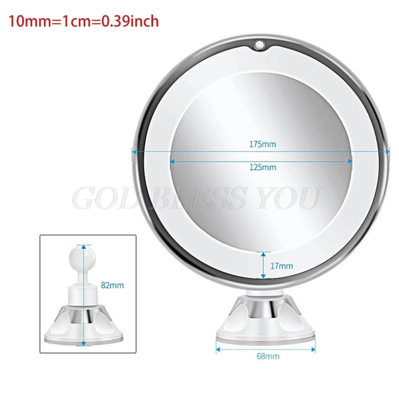 Увеличительное зеркало для макияжа с подсветильник кой вращение на 360 градусов