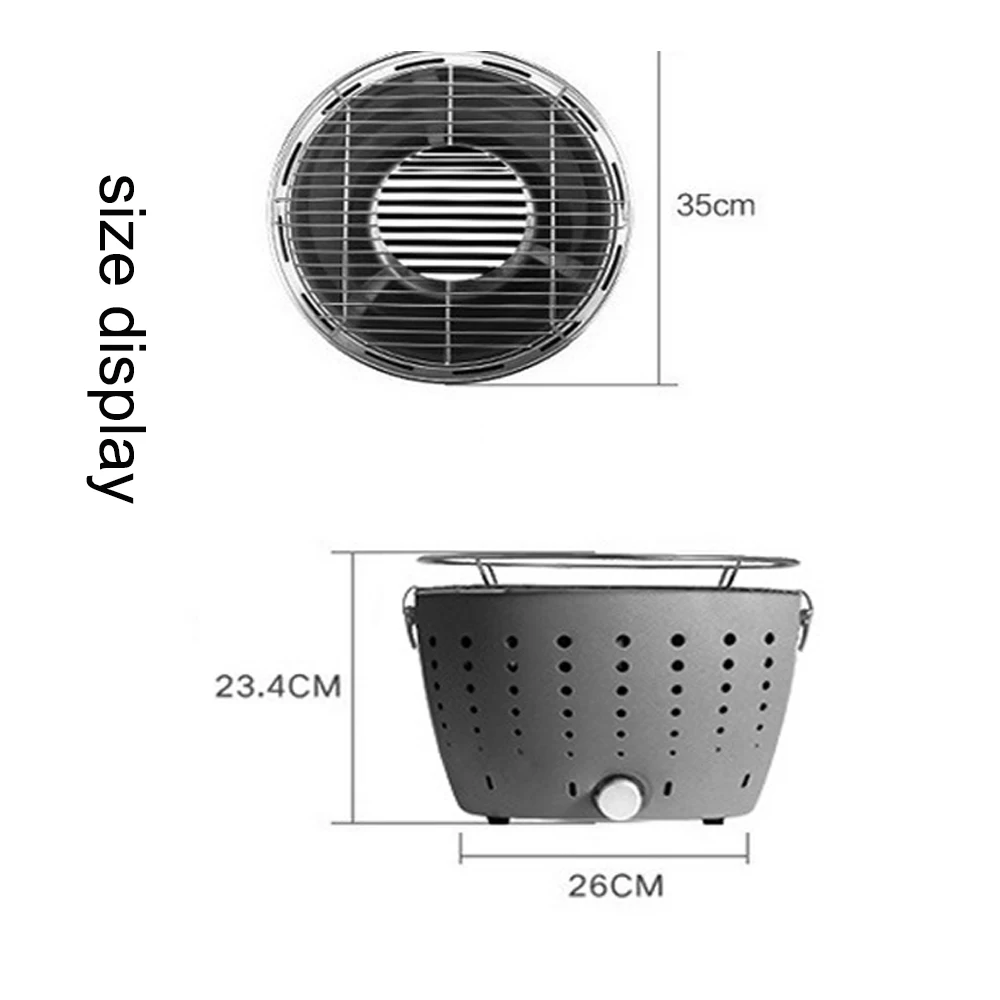 Outdoor Portable Charcoal Grill Travel Tabletop BBQ Smokeless with Carry Bag for Camping | Дом и сад