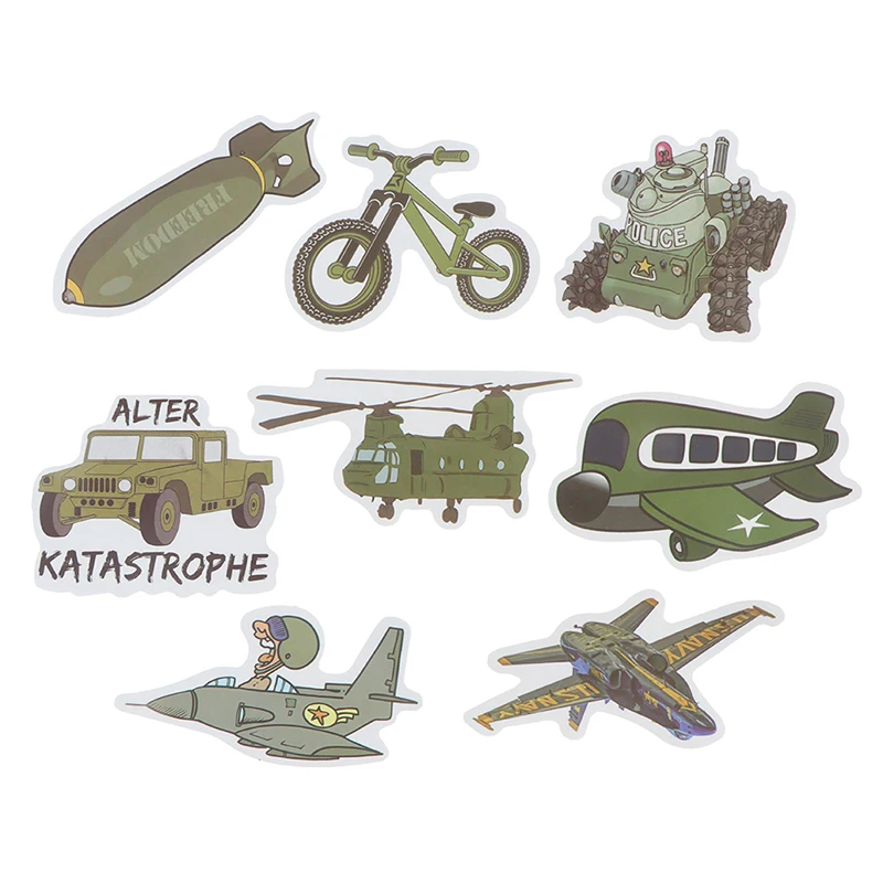 Pegatina de Graffiti militar para ni&ntilde;os, pegatinas y calcoman&iacute;as de vinilo DIY para ordenador port&aacute;til, monopat&iacute;n, funda de tel&eacute;fono, Motor, 50 Uds.-4