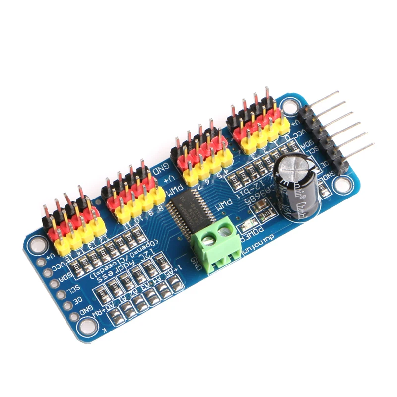 16 канальный 12 битный PWM серводвигатель PCA9685 модуль I2C робот|Драйвер двигателя| |