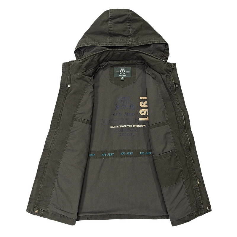 

Brand Military Jacket Men High Quality Plus Size M-4XL Men's Autumn Casual Cotton Jacket and Coat Spring Men Hooded Mens Jackets