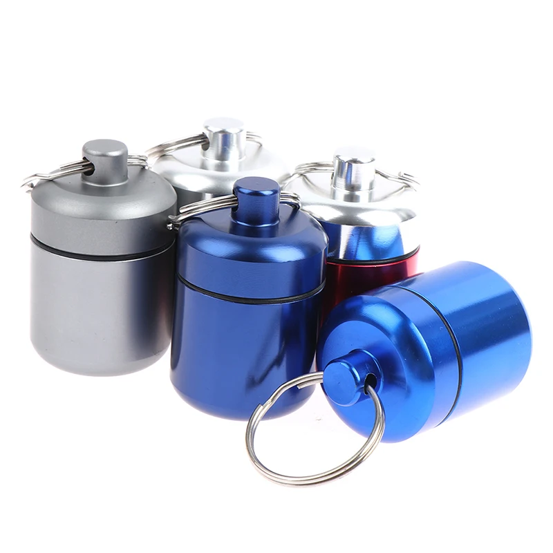 

42*27mm Aluminum Waterproof Medicine Pill Box Case Bottle Holder Container
