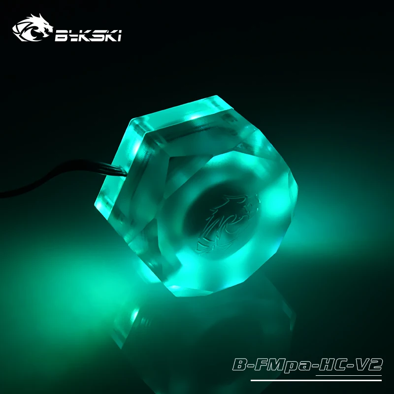 BYKSKI кулер для воды расходомер 6-Way G1/4 нить расходомер установки 5V A-RGB светильник для ореолом Хладагент фильтр водяного охлаждения Cooler