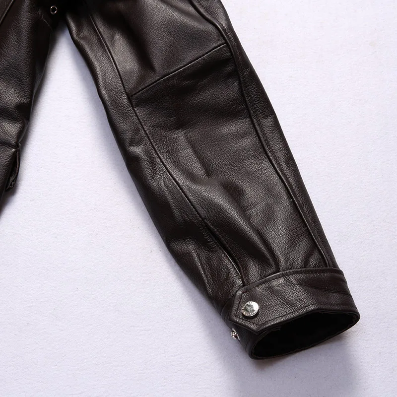 

BU20 Read Description! Asian Size Excellent Cow Leather Winter Jacket Men's Classic Cowhide Leather Coat