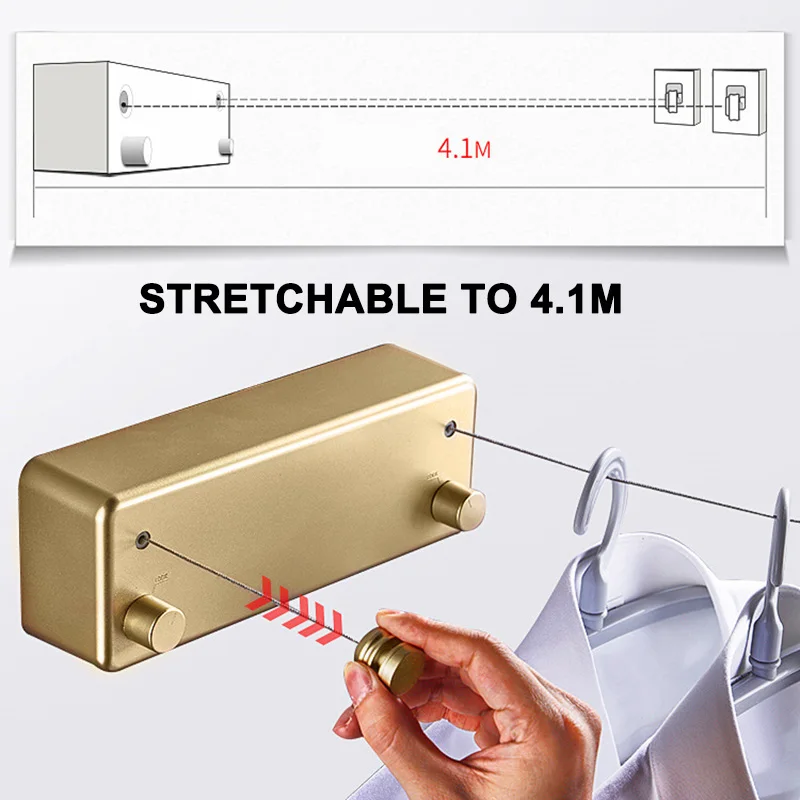 Двойная линия Выдвижная бельевая домашний стальной Пробивной Бесплатный