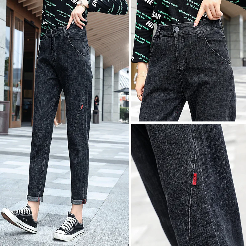 

Fashion Cowboy Harem Pants Mom Jeans Female Vintage High Waist Baggy Jeans Women's Boyfriends Straight Loose Denim Pants Y2K 38