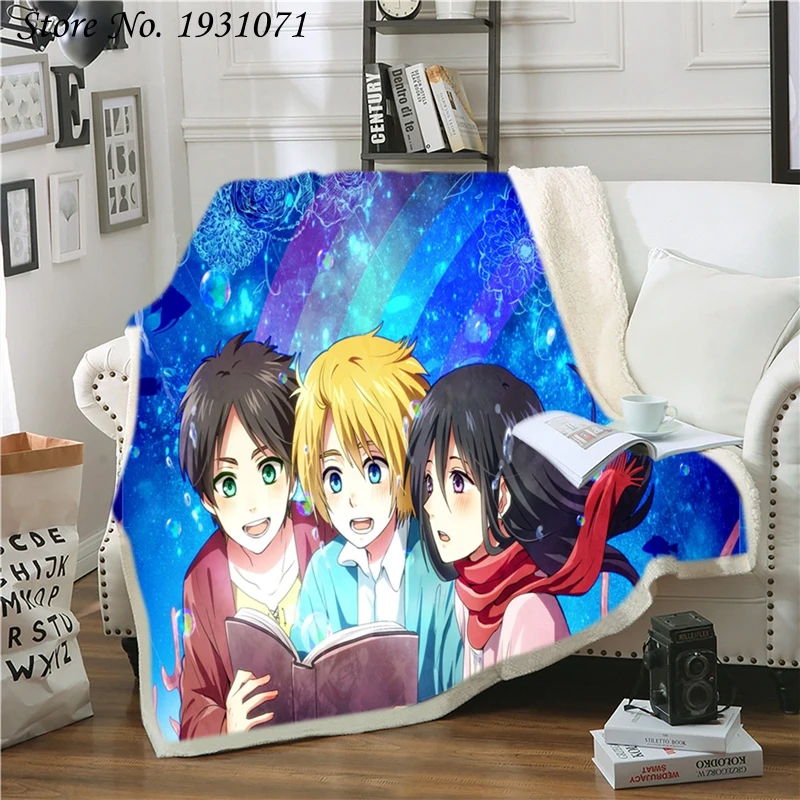 

Флисовое одеяло с 3D принтом «атака на Титанов» для кровати, толстое одеяло, модное покрывало, покрывало из шерпы, одеяло для взрослых и детей...