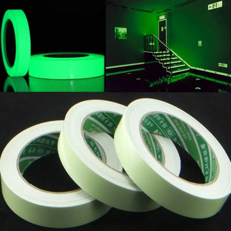 

20/12/10/15mm x 3M/Roll Luminous Tape Self-adhesive Glow In The Dark Safety Stage Home Decorations Warning Tape Environment