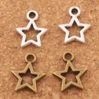 open star spacer charm beads 120pcs zinc alloy bronze pendants handmade jewelry diy l138 9 8x12mm