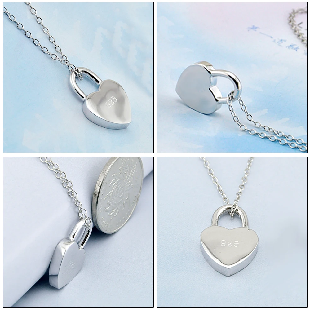 Новый Классический Простой серебристый цвет подвеска с замком. Модное женское