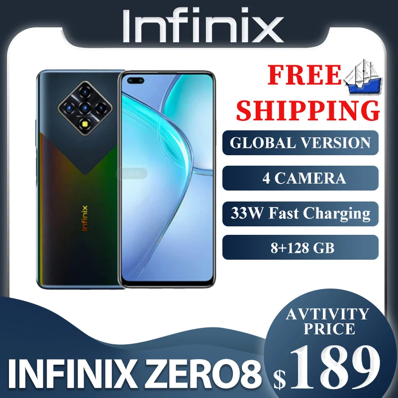 Infinix ноль 8 глобальная версия 128G 8G Оперативная память Octa Core 4 90 Гц 6 &quotДисплей