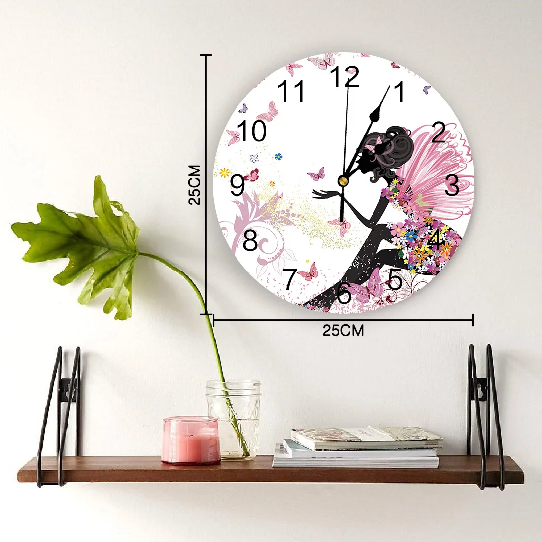 Декоративные настенные часы с изображением бабочки тихие цифровые круглые для
