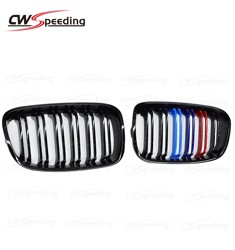 УГЛЕРОДНЫЙ M Цвет Черный 2 линия двойная планка решетка гриль для BMW серии F20