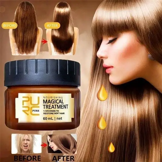 

PURC Magical keratin Hair Treatment Mask 5 Seconds Repairs Damage Deep Hair Root Treatment for Silky Hair 60ml