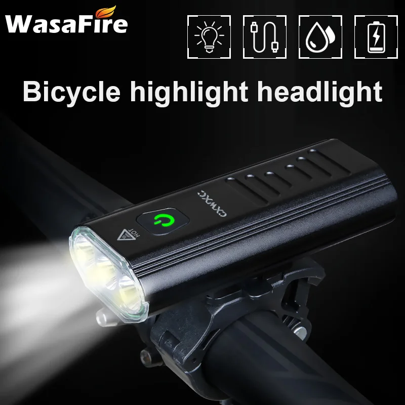 

Велосипесветильник передний фонасветильник, 5200 лм, 3 светодиода T6, мАч, зарядка через USB, 5 режимов