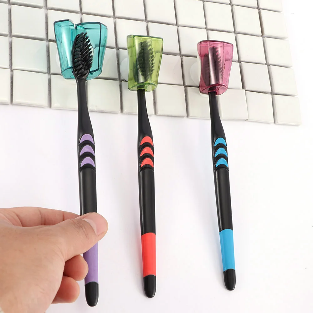 

3 Piece/Set Suction Cup Toothbrush Holder Toothbrush Cover Storage Wall Mount Rack Bathroom Product Home Supplies