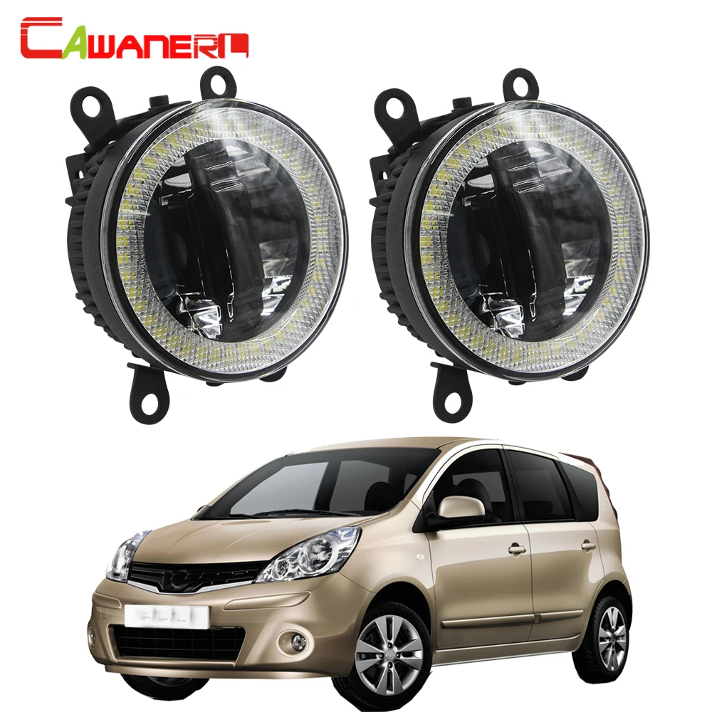 Cawanerl For Nissan Note E11 MPV 2006-2013 Car 3000LM LED Lamp Fog Light DRL Daytime Running Light Angel Eye 12V 2 Pieces