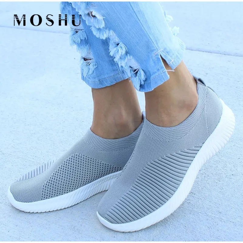 Кроссовки женские сетчатые для спорта модная повседневная обувь вязаные тенниса