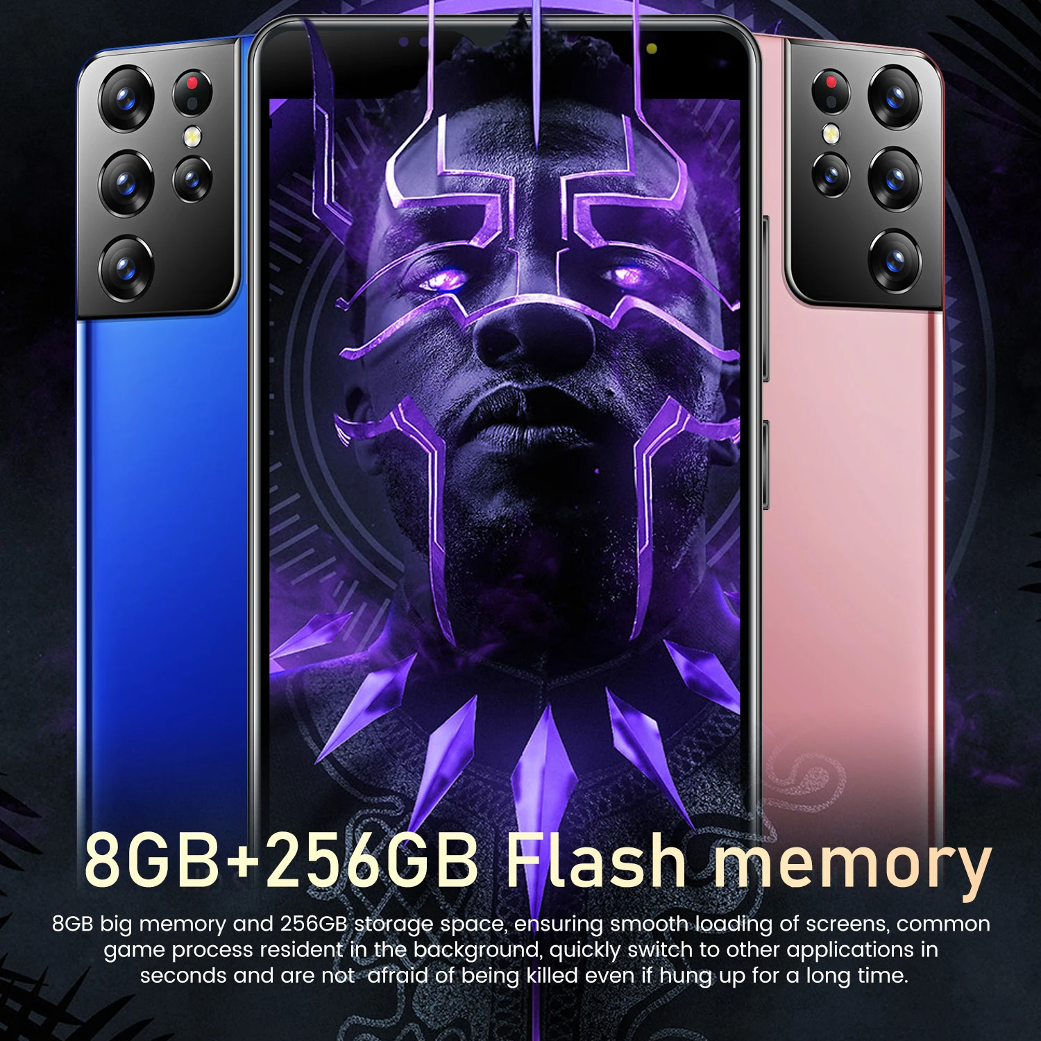 

Global Version 6.3 Inch S21 Pro+ 5G 6800mAh Newest Big Battery 10.0 Core 8+256GB 16+32MP Android Face ID Mobile Phone
