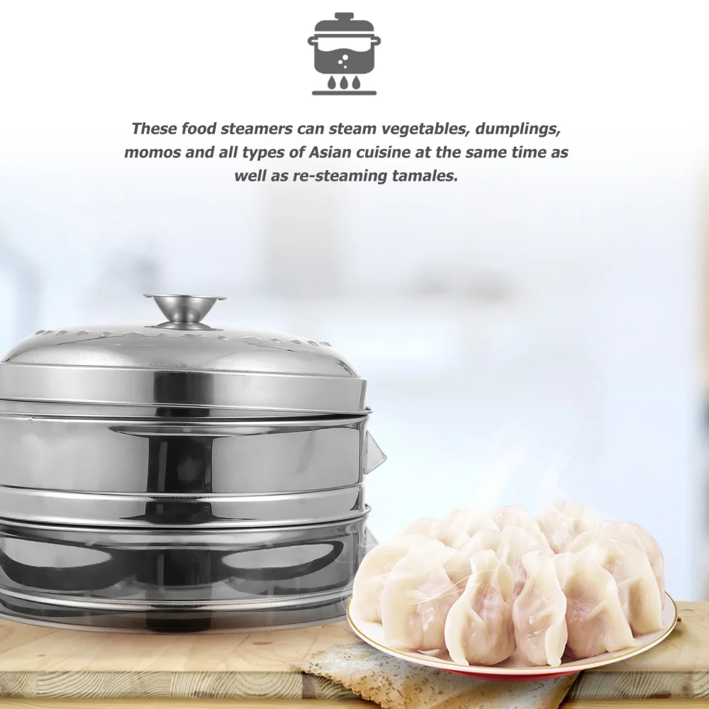 

1 Set 24cm Steamer Baskets Stainless Steel Food Kitchen Steamer with Lid
