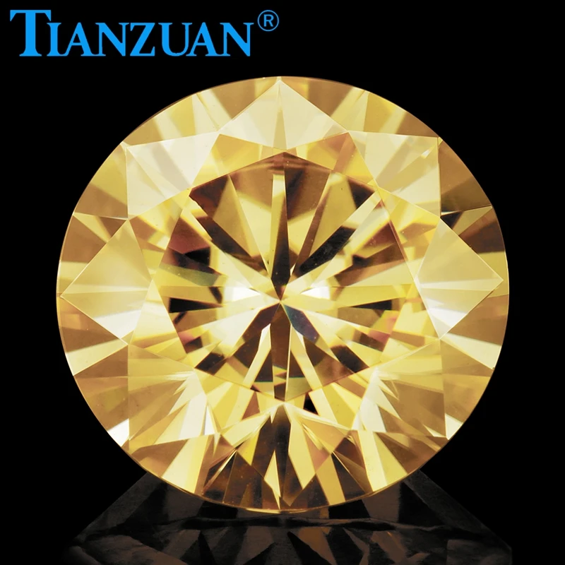 3 мм до 12 желтый цвет Круглый бриллиантовый огранка Муассанит незакрепленный
