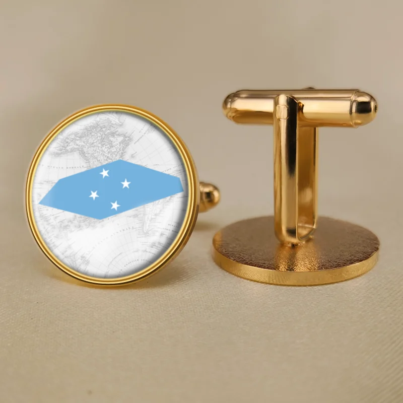Микронезия микронезийской карта запонки с изображением флага|Зажимы для