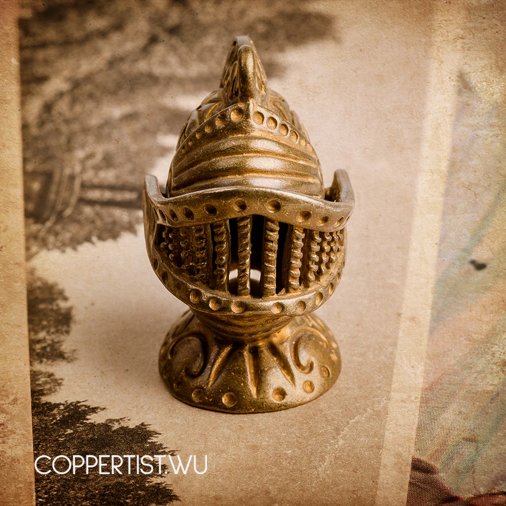 Coppertist. wu шлем и Броня бронзовый брелок латунный брелок для ключей ручной работы кольцо для ключей с сумочкой кулон