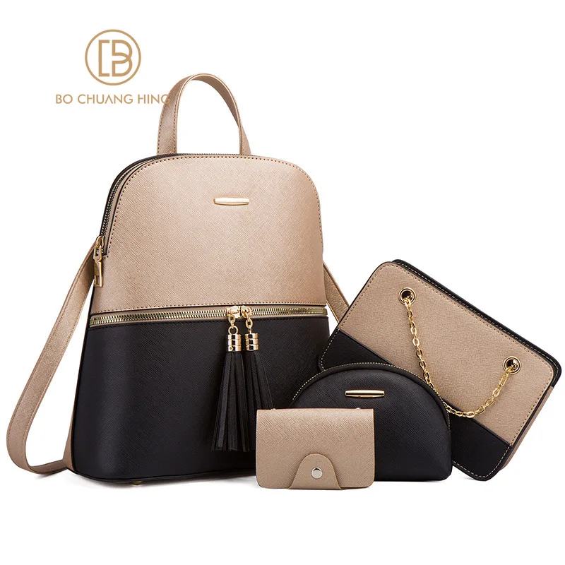 

New Backpack Shoulder Crossbody Bag Four-Piece Cross-Border Match Sets Backpack Backpacks for Women