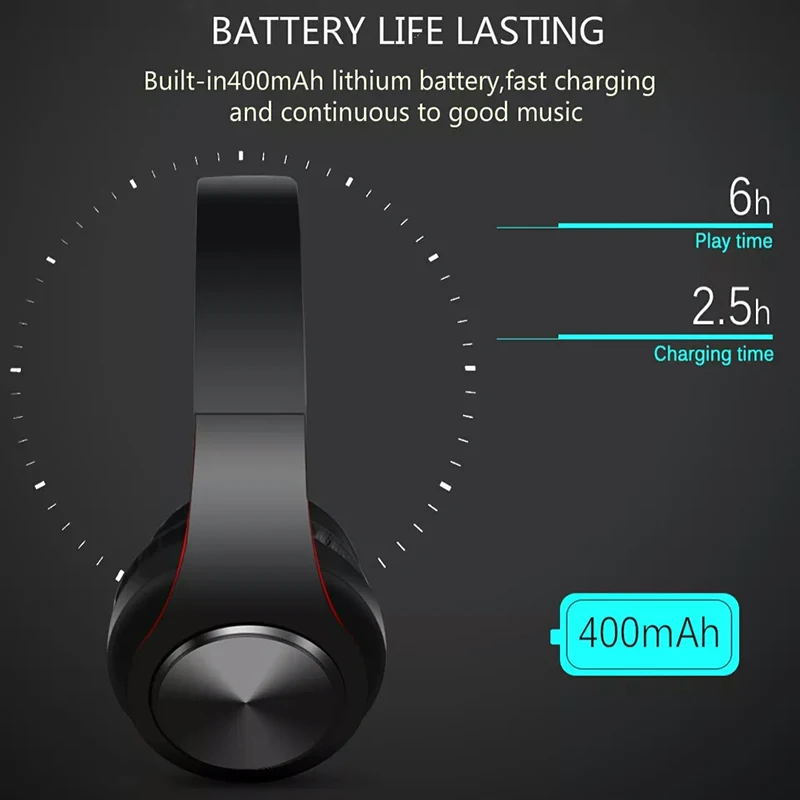 Портативные беспроводные наушники Bluetooth стерео Складная гарнитура регулируемая